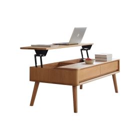 Elevating Center Table Low Table 100% Solid Oak Wood Top Plate Desk Coffee Table Width 100 x Depth 60 x Height 45 cm Study Desk Work From Home Ea