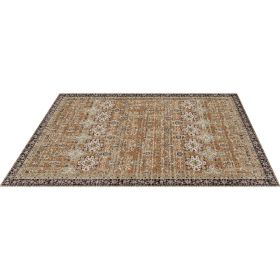 Area Rug, 7.5 x 9.5 ft Large Washable Rug, Non-Slip and Tear-Resistant Soft Carpet, Pet & Child Friendly Vintage Area Rugs, Indoor Mat for Bedroo