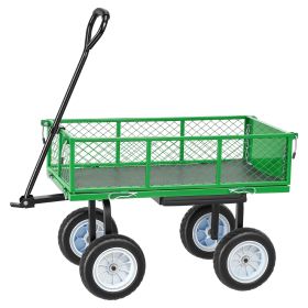 Garden Cart with Seat, 500 LBS, Rolling Steel Garden Work Seat with Wheels, Heavy Duty Gardening Stool, with Tool Tray & Adjustable Handle