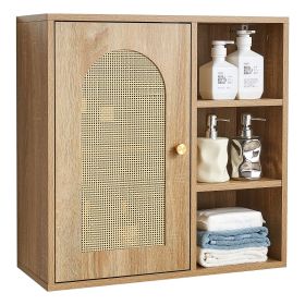 Bathroom Wall Cabinet, Door and Adjustable Shelf with 5 Height Levels, Over the Toilet Storage Medicine Cabinet Wall Mounted