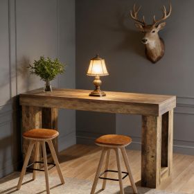 Bar Table, Counter Height Pub Table with Sturdy Rectangular Base