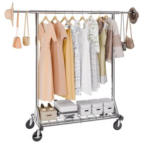 Heavy Duty Clothes Rack, Double Hanging Rod Clothing Garment Rack for Hanging Clothes