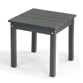 Outdoor Side Table, HDPE Adirondack Table Patio Side Table, Weather Resistant End Table Small Outdoor Table, Dark Grey, Square