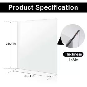Clear Acrylic Sheet, 0.125Inch Thick (Option: 36x36in)