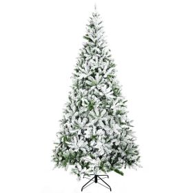 9 Tall Unlit Snow Flocked Pine Artificial Christmas Tree with Realistic Branches, Green (Option: Green-1300x390x430 mm)