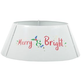 Christmas Tree Collar, Steel Tree Ring Skirt, Home Xmas Decoration for Christmas Tree, 26" x 26" x 11", Cream White (Option: Cream White-580x320x210 mm)