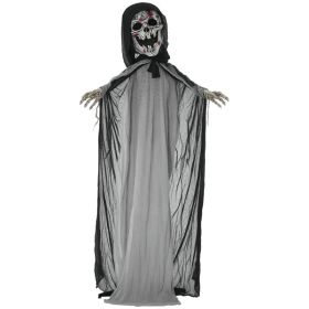 74" Life Size Outdoor Halloween Decorations Skeleton Witch, Animated Prop Animatronic Decor with Sound and Motion Activated, Light Up Eyes and Ch (Option: Grey-480x240x350 mm)
