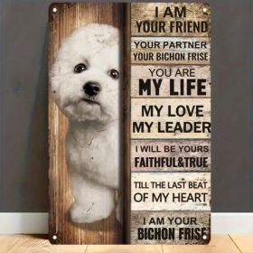 CIFbuy Vintage Bichon Frise Metal Tin Sign Warm Pet Quotes Wall Decor For Living Room Bedroom - TikTok, Temu Pick-up Service (Option: defaulttitle)
